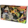 Velký dinosaurus T-REX 35 cm s vojenskou pevností pro děti