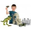 Velký dinosaurus T-REX 35 cm s vojenskou pevností pro děti