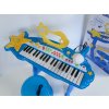 Piáno elektronické, 37 kláves, s mikrofonem a stoličkou - modré
