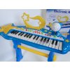 Piáno elektronické, 37 kláves, s mikrofonem a stoličkou - modré 50 x 19,5 x 54,5 cm