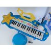 Piáno elektronické, 37 kláves, s mikrofonem a stoličkou - modré 50 x 19,5 x 54,5 cm