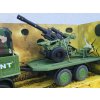 Vojenský kamion s plachtou a přívěsem s vojenským dělem 29 cm