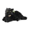 Plyšová černá ležící kočka 30 cm