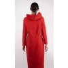 Dámské červené šaty s kapucí