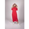 Dámské červené šaty s kapucí