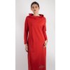 Dámské červené šaty s kapucí