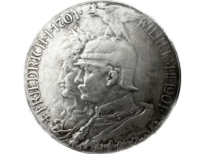 Friedrich 1701: Věrná replika mince funf mark z éry krále Friedricha