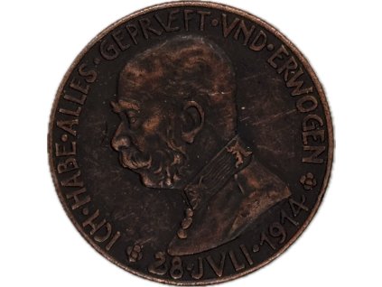 Pamětní medaile Františka Josefa I. z roku 1914 – avers