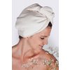 Turban na vlasy -Krémový krajkový wellness set pro ženy