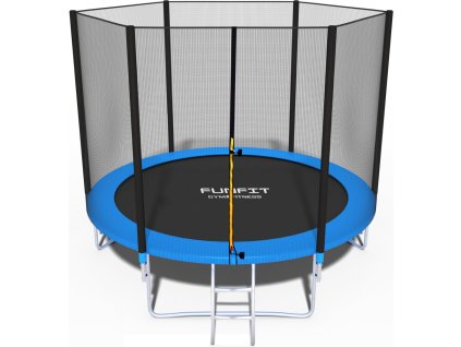 eng pl Garden trampoline for children 252 cm FUNFIT with external net and ladder 841 1