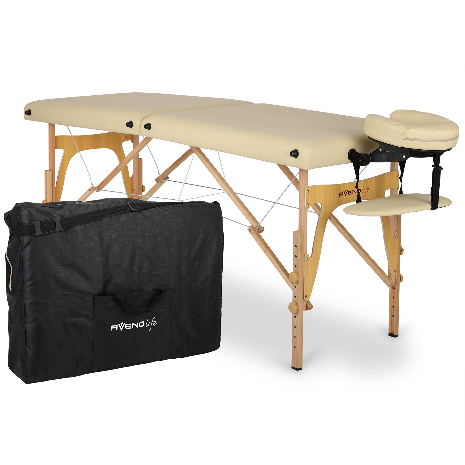 Drevený masážny stôl Habys SONIA 60 cm - krémový