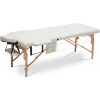 Drevený masážny stôl BodyFit 2 segmentový - krémový,195 x 70,5cm