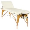Drevený masážny stôl BodyFit 3 segmentový - krémový, 195 x 70,5cm