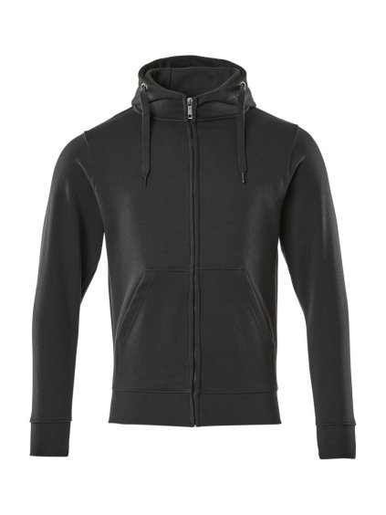 Mikina s kapucí na zip Černá modrá (Velikost XS)