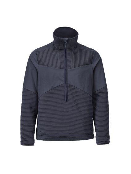 Fleecová mikina s krátkým zipem a podšívkou Černá modrá (Velikost XS)