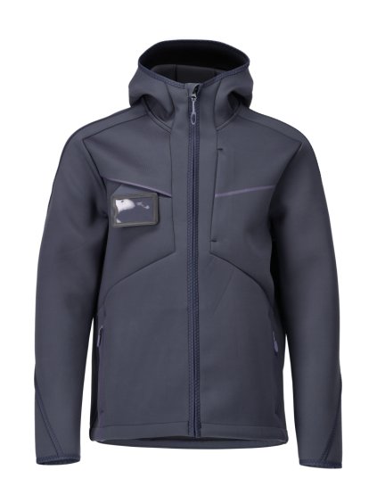 Softshell bunda s kapucí Černá modrá (Velikost XS)