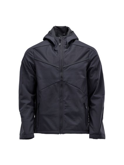 Softshell bunda s kapucí Černá modrá (Velikost XS)