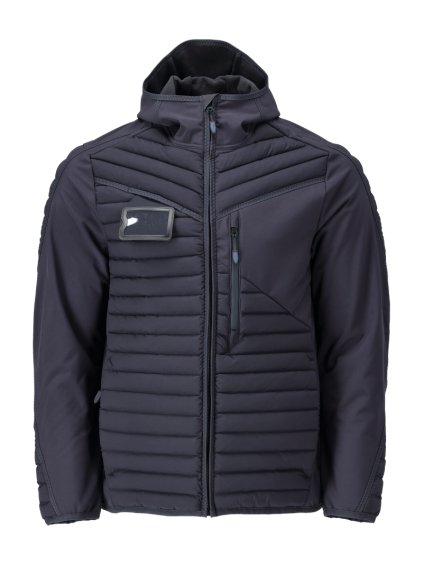 Bunda s kapucí Černá modrá (Velikost XS)