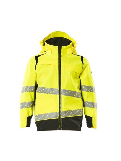Bunda outer shell pro děti – ACCELERATE SAFE (Barva výstražná žlutá/černá, Velikost bundy 104)