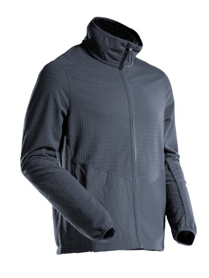 Mikrofleecová mikina na zip Černá modrá (Velikost XS)