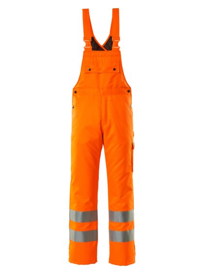 Zimní kalhoty s laclem Hi-vis oranžová (Velikost XL)