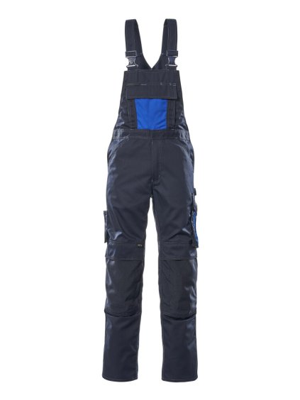 Kalhoty s laclem a kolenními kapsami Černá modrá / zrnitá modrá (Velikost 68)