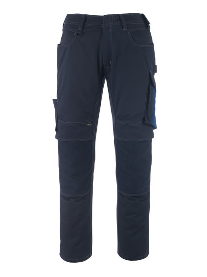 Kalhoty s kolenními kapsami Černá modrá / zrnitá modrá (Velikost 68)