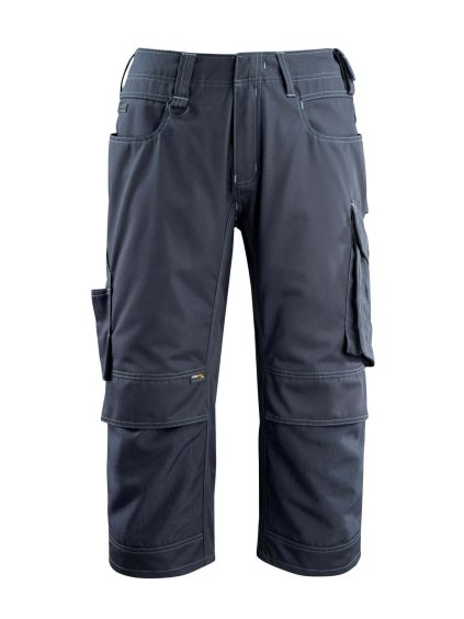 Tříčtvrteční kalhoty s kapsami na kolenou Černá modrá (Velikost 66)