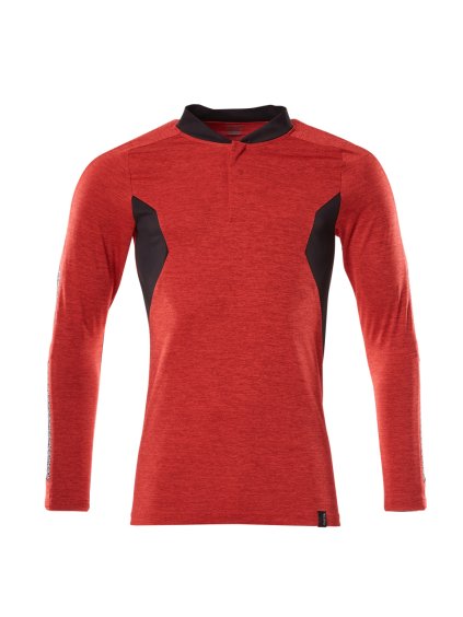 Polokošile s dlouhým rukávem Dopravní červená melánž/černá (Velikost XS)