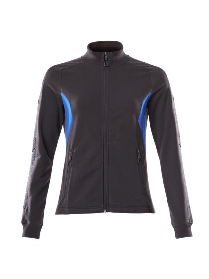 Mikina na zip Černá modrá/Azurová modrá (Velikost XS)