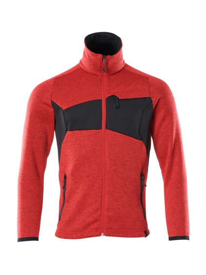 Mikina se zipem Dopravní červená/černá (Velikost XS)