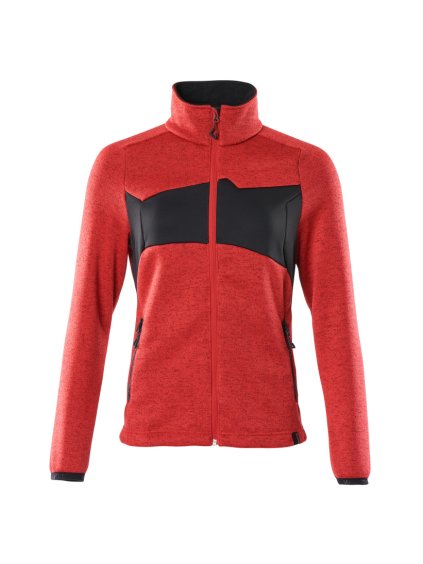 Mikina se zipem Dopravní červená/černá (Velikost XS)