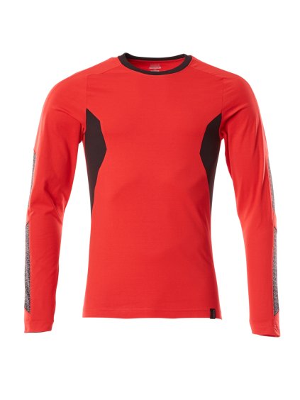 Triko s dlouhým rukávem Dopravní červená/černá (Velikost XS)