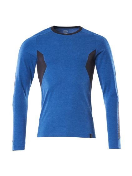 Triko s dlouhým rukávem Azurově modrá/černomodrá (Velikost XS)