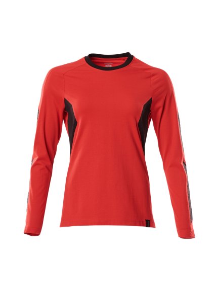 Triko s dlouhým rukávem Dopravní červená/černá (Velikost XS)