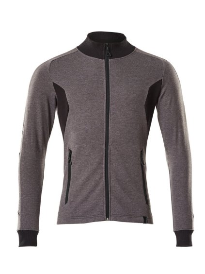 Mikina na zip Tmavě antracitová/černá (Velikost XS)