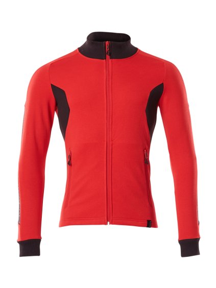 Mikina na zip Dopravní červená/černá (Velikost XS)