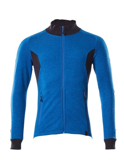 Mikina na zip Azurově modrá/černomodrá (Velikost XS)