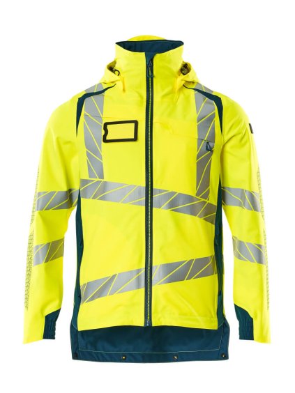Hardshell bunda Hi-vis žlutá/tmavě petrolejová (Velikost XL)