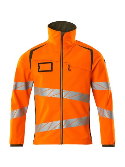 Softshell bunda Hi-vis oranžová/mechově zelená (Velikost XL)