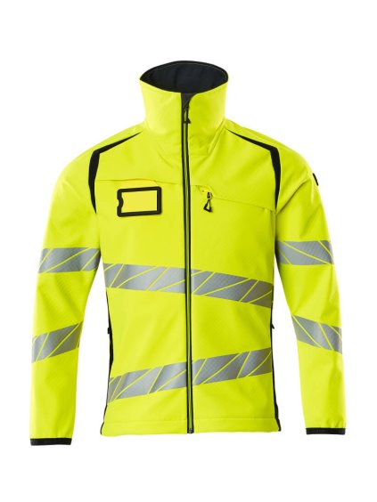 Softshell bunda Hi-vis žlutá/černo modrá (Velikost XL)