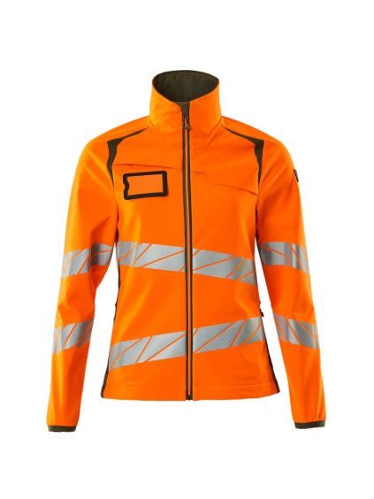 Softshell bunda Hi-vis oranžová/mechově zelená (Velikost XS)