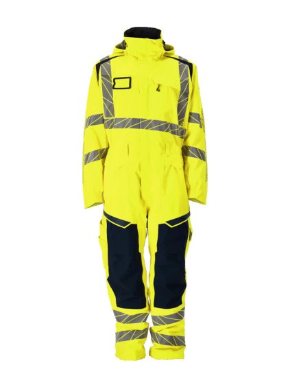 Zimní overal Hi-vis žlutá/černo modrá (Velikost XL)