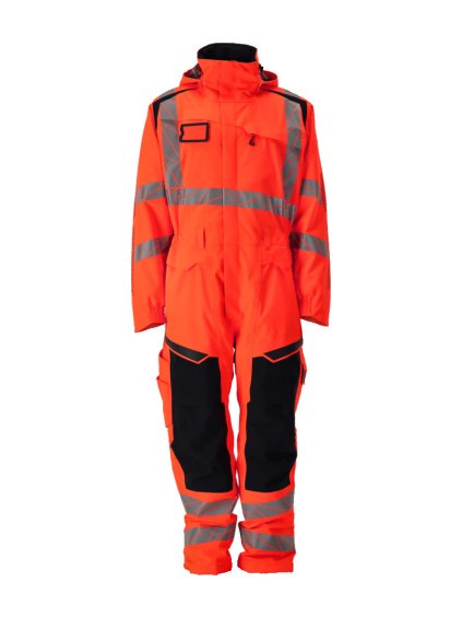 Zimní overal Hi-vis červená/tmavě antracitová (Velikost XL)