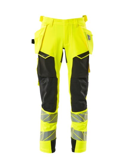 Kalhoty se závěsnými kapsami Hi-vis žlutá/černá (Velikost 43)