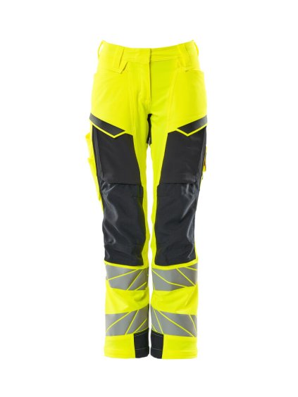 Kalhoty s kolenními kapsami Hi-vis žlutá/černo modrá (Velikost 49)