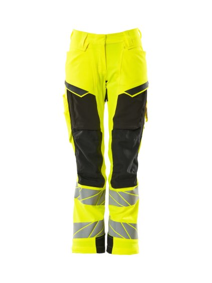 Kalhoty s kolenními kapsami Hi-vis žlutá/černá (Velikost 58)