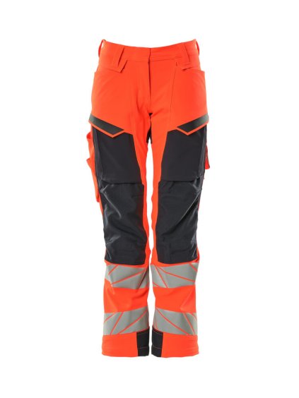 Kalhoty s kolenními kapsami Hi-vis červená/černá modrá (Velikost 45)