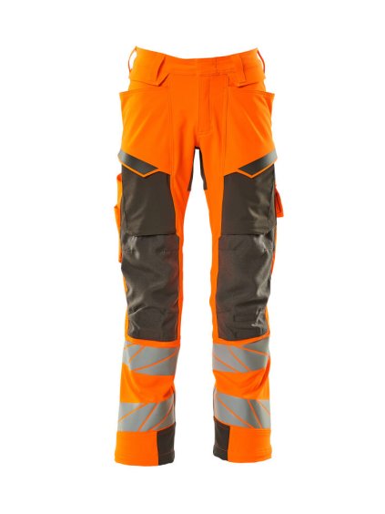 Kalhoty s kolenními kapsami Hi-vis oranžová/tmavě antracitová (Velikost 68)