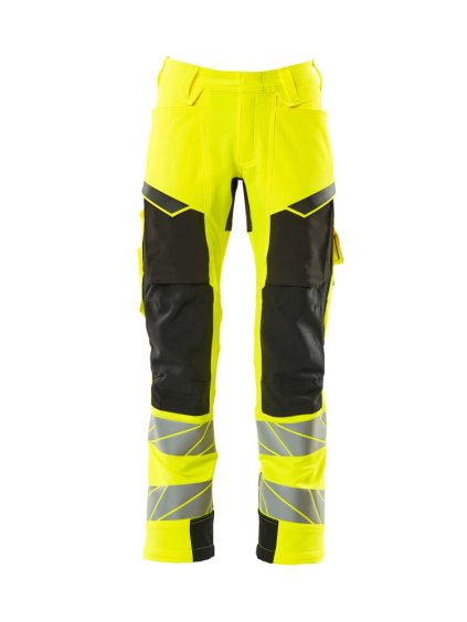Kalhoty s kolenními kapsami Hi-vis žlutá/černá (Velikost 68)